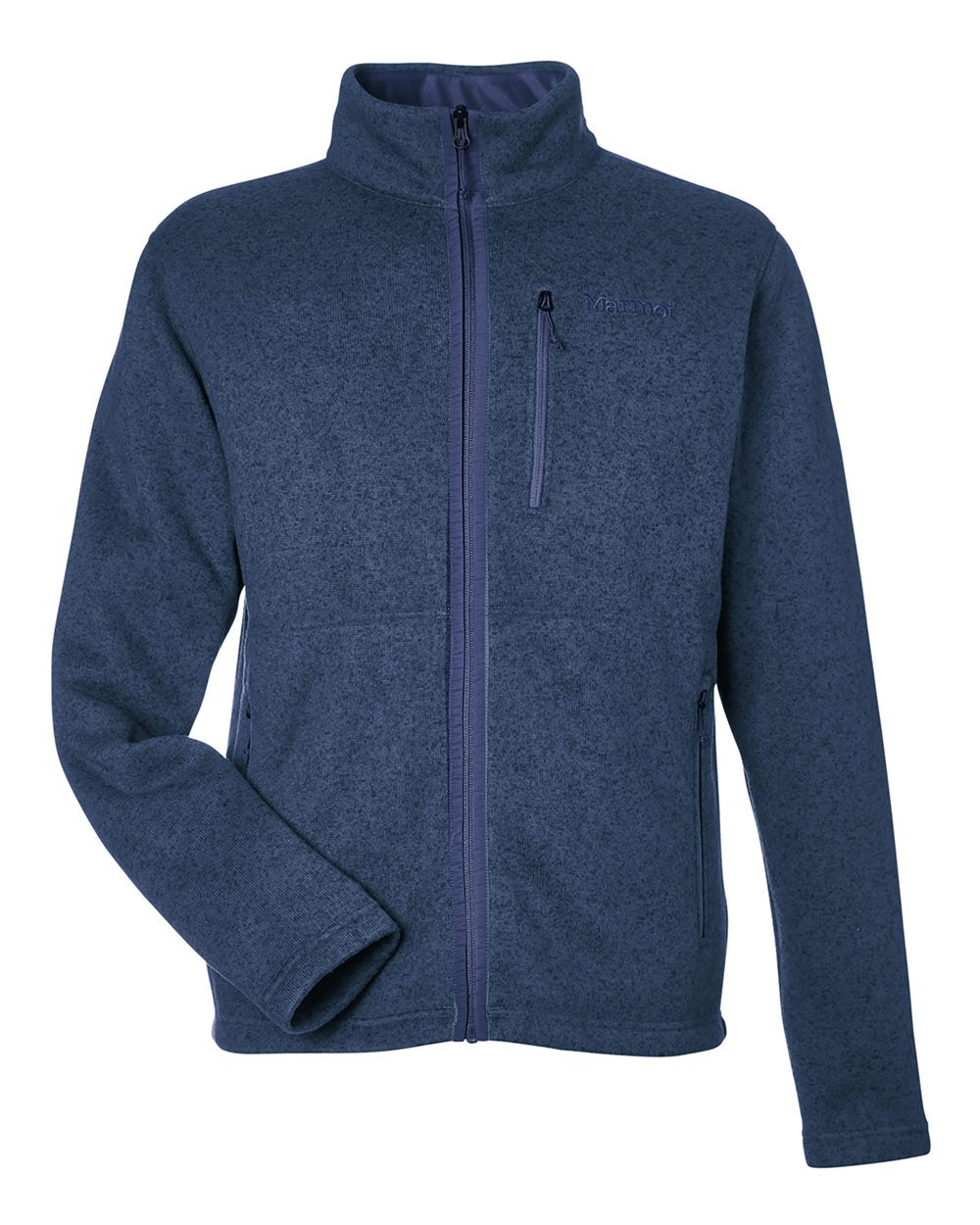 Marmot Men's Drop Line Fleece Jacket in Arctic Navy Heather - custom logo apparel by Buckeye Branding Co.