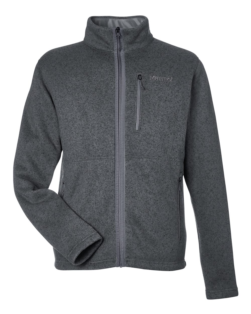 Marmot Men's Drop Line Fleece Jacket in Steel Onyx Heather - custom logo apparel by Buckeye Branding Co.