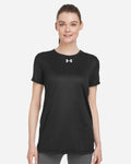 Under Armour Women's Team Tech T-Shirt in Black/White - custom logo apparel by Buckeye Branding Co.