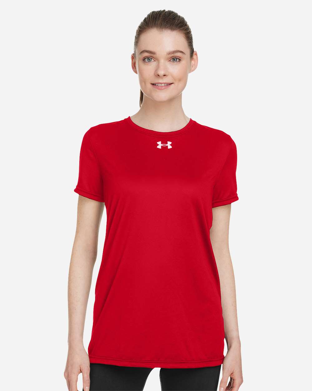 Under Armour Women's Team Tech T-Shirt in Red/White - custom logo apparel by Buckeye Branding Co.