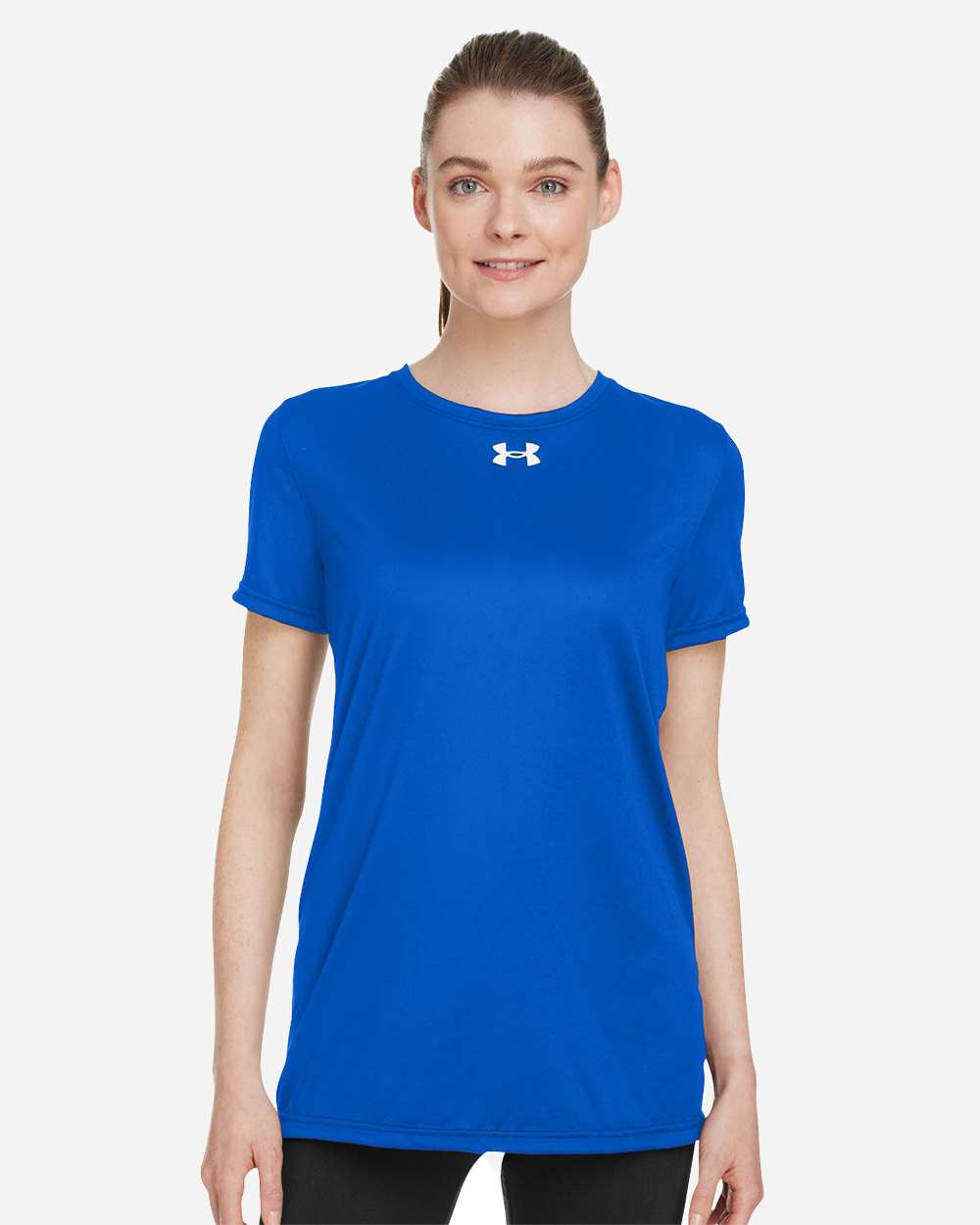 Under Armour Women's Team Tech T-Shirt in Royal/White - custom logo apparel by Buckeye Branding Co.