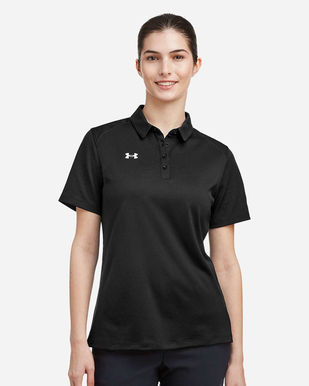 Under Armour Women's Tech Polo in Black/White - custom logo apparel by Buckeye Branding Co.