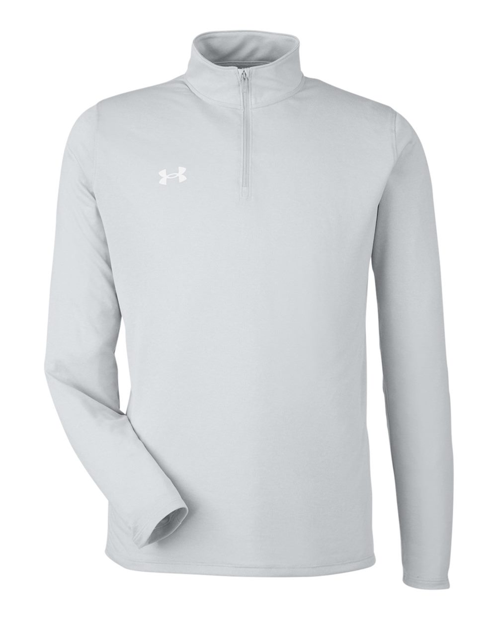 Under Armour Men's Team Tech Quarter-Zip Pullover in Mod Grey Light Heather/ White - custom logo apparel by Buckeye Branding Co.