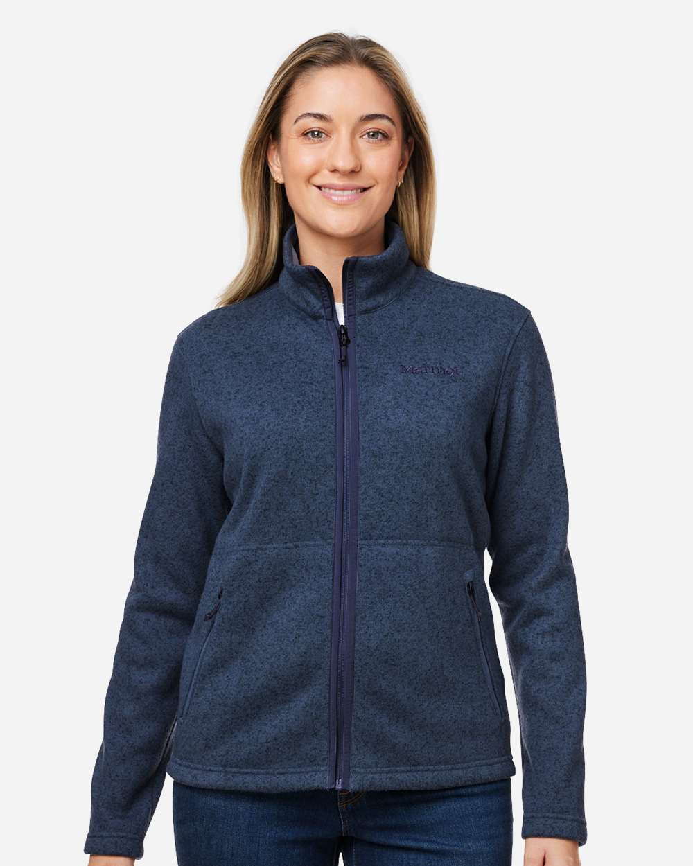 Marmot Women's Drop Line Fleece Jacket in Arctic Navy Heather - custom logo apparel by Buckeye Branding Co.