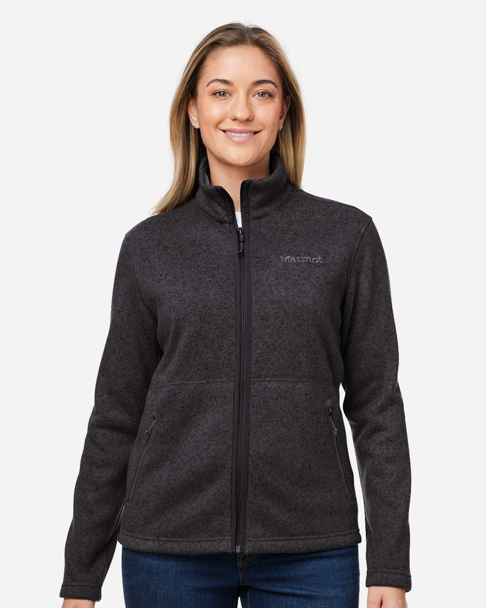 Marmot Women's Drop Line Fleece Jacket in Black Heather - custom logo apparel by Buckeye Branding Co.