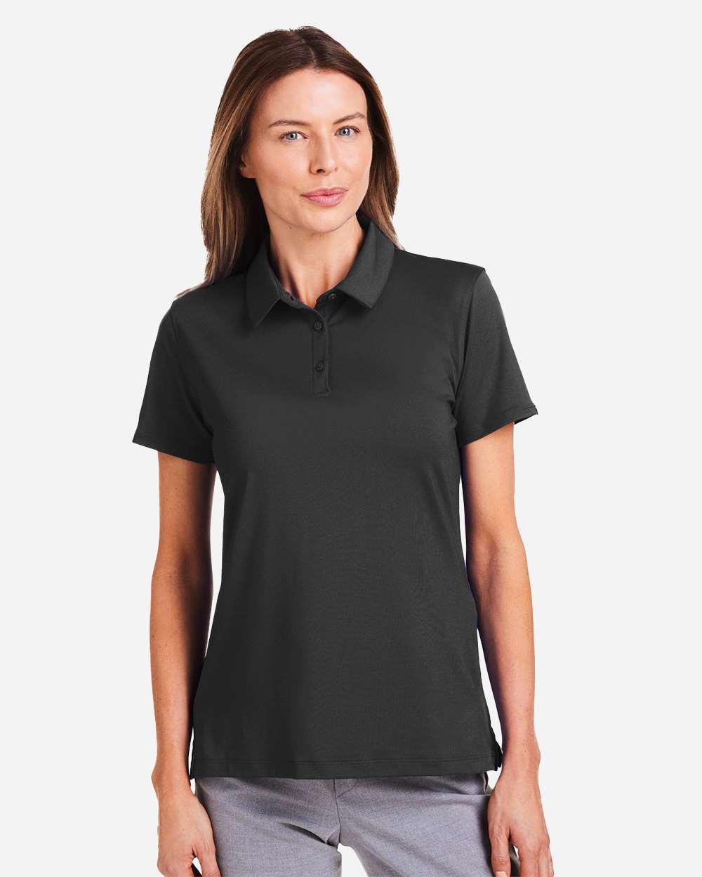 Under Armour Women's Recycled Polo in Black/White - custom logo apparel by Buckeye Branding Co.
