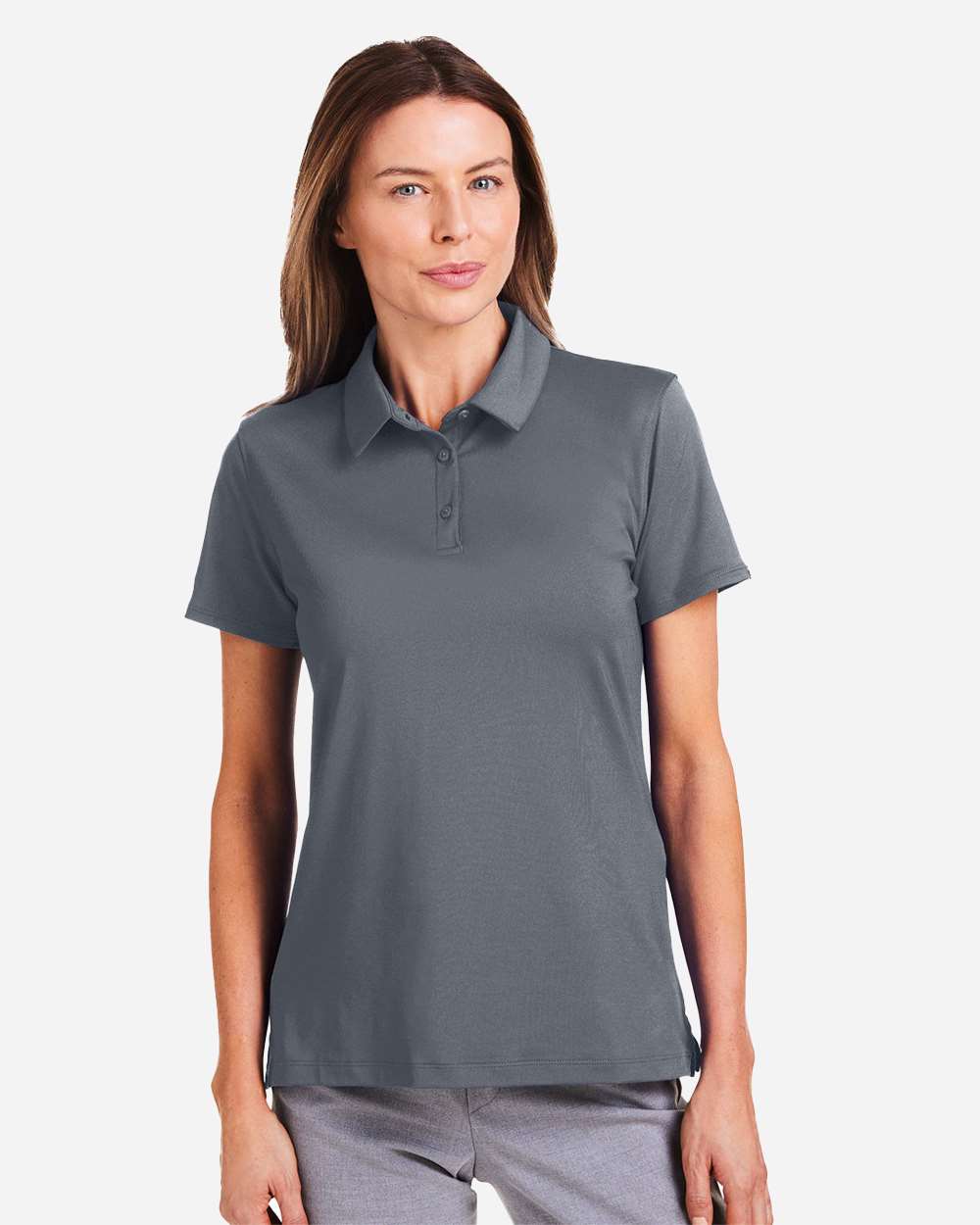 Under Armour Women's Recycled Polo in Castlerock/White - custom logo apparel by Buckeye Branding Co.