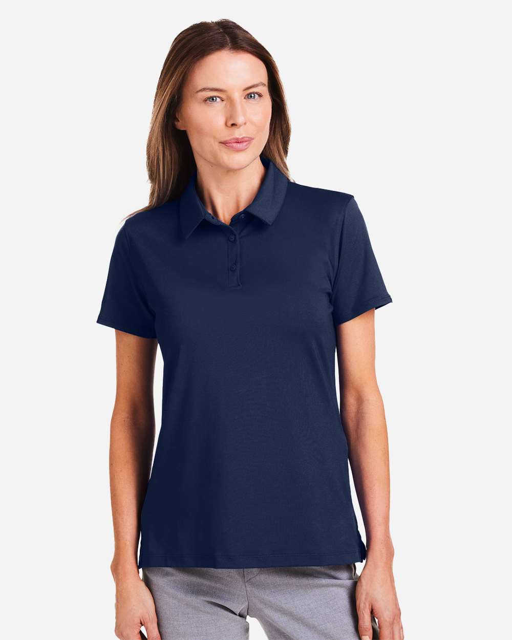 Under Armour Women's Recycled Polo in Midnight Navy/White - custom logo apparel by Buckeye Branding Co.