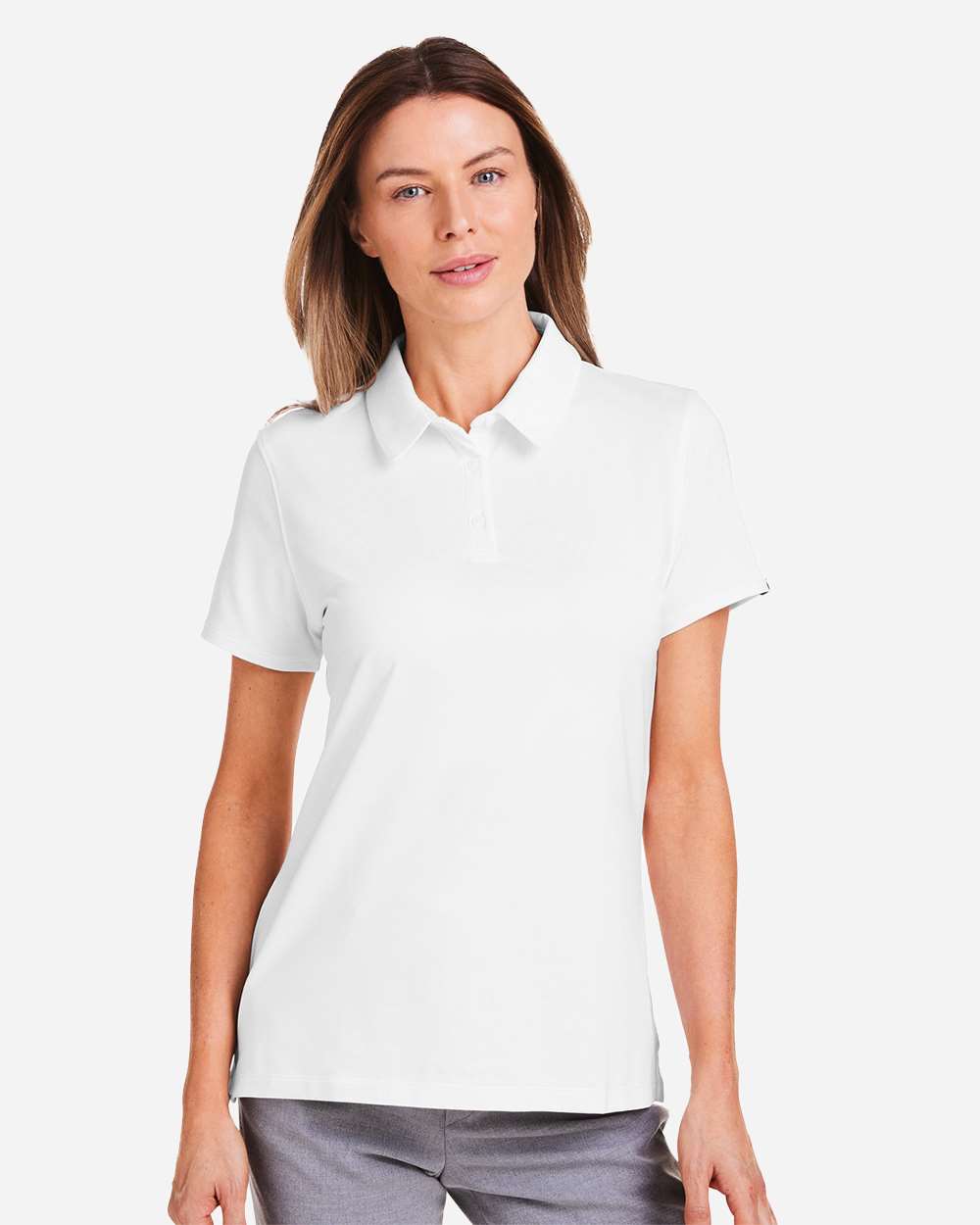 Under Armour Women's Recycled Polo in White/White - custom logo apparel by Buckeye Branding Co.