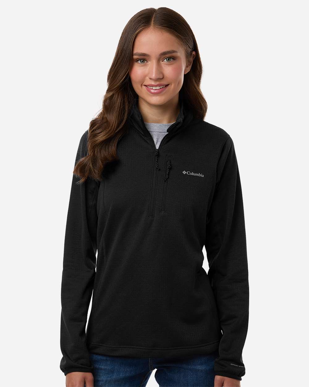 Columbia Women's Essential Hike Grid Fleece Half-Zip Pullover in Black - custom logo apparel by Buckeye Branding Co.