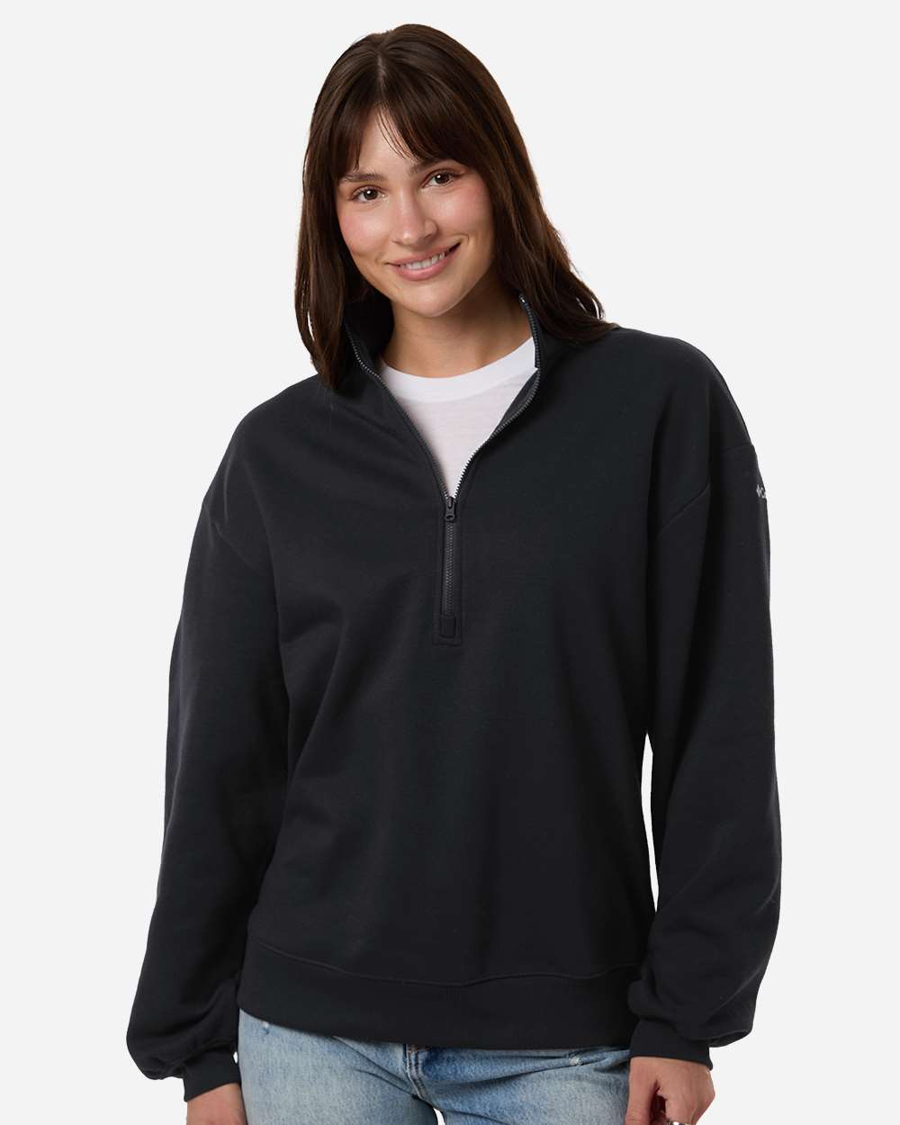 Columbia Women's Aldermore Half-Zip Pullover in Black - custom logo apparel by Buckeye Branding Co.