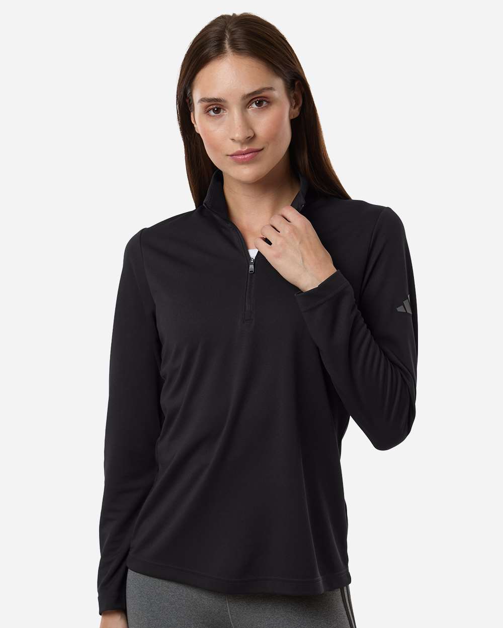 adidas Women's Lightweight Quarter-Zip Pullover in Black - custom logo apparel by Buckeye Branding Co.
