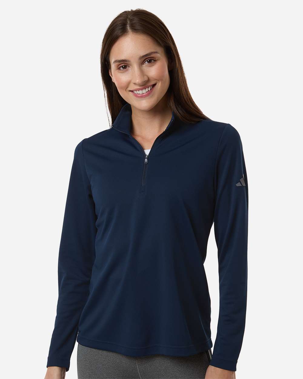 adidas Women's Lightweight Quarter-Zip Pullover in Collegiate Navy - custom logo apparel by Buckeye Branding Co.