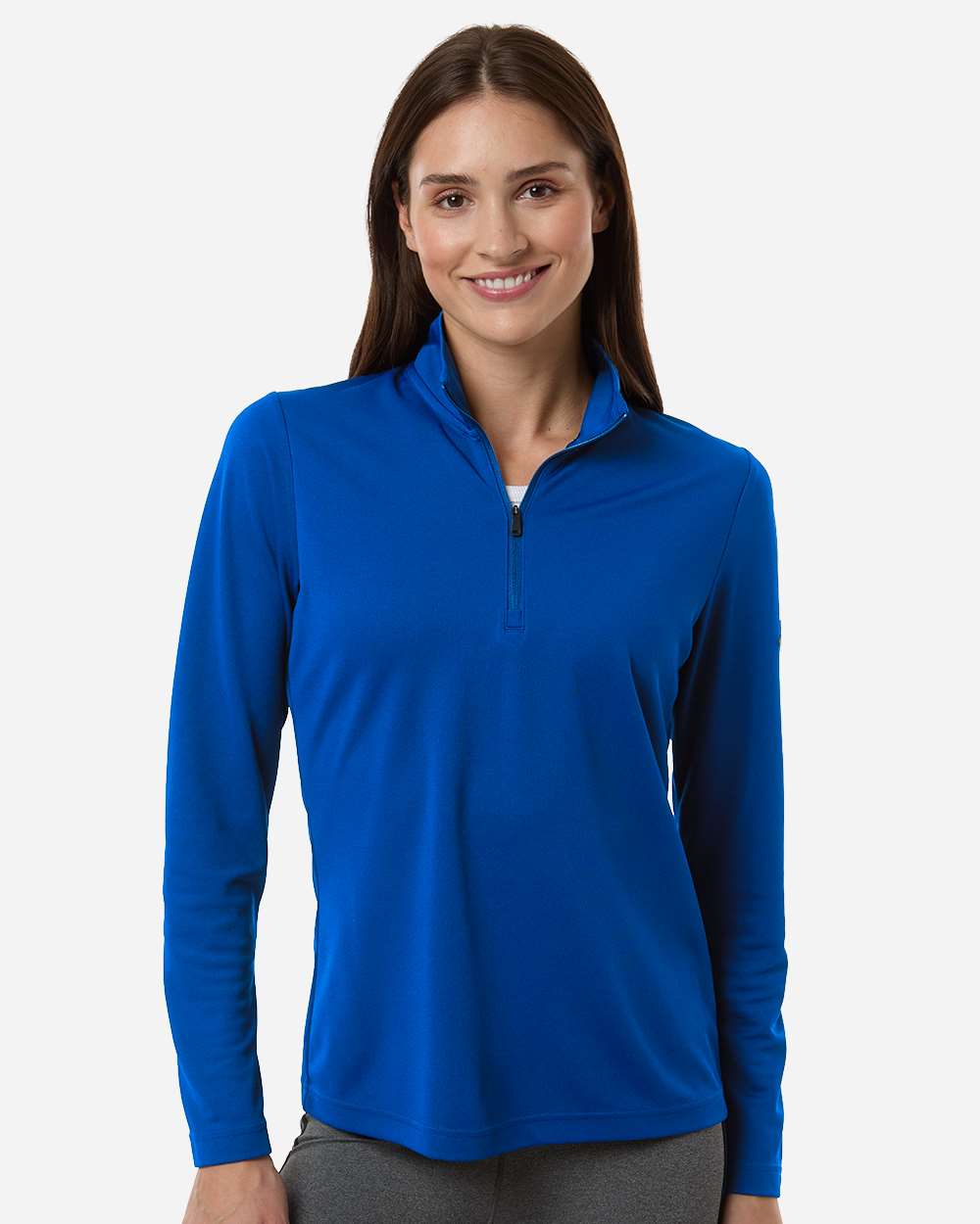 adidas Women's Lightweight Quarter-Zip Pullover in Collegiate Royal - custom logo apparel by Buckeye Branding Co.