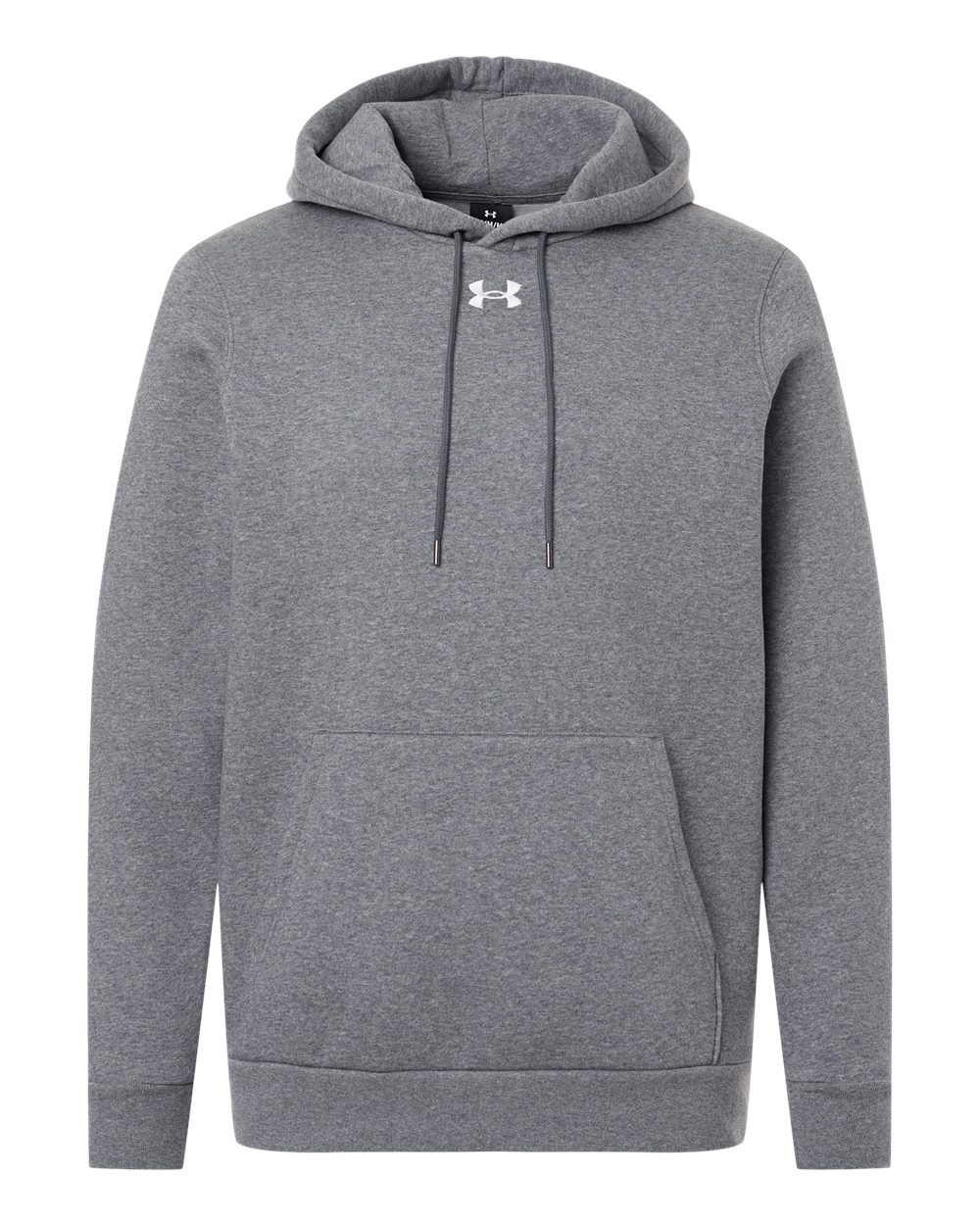 Under Armour Men's Team Icon Fleece Hooded Sweatshirt in Pitch Grey Medium Heather/ White - custom logo apparel by Buckeye Branding Co.