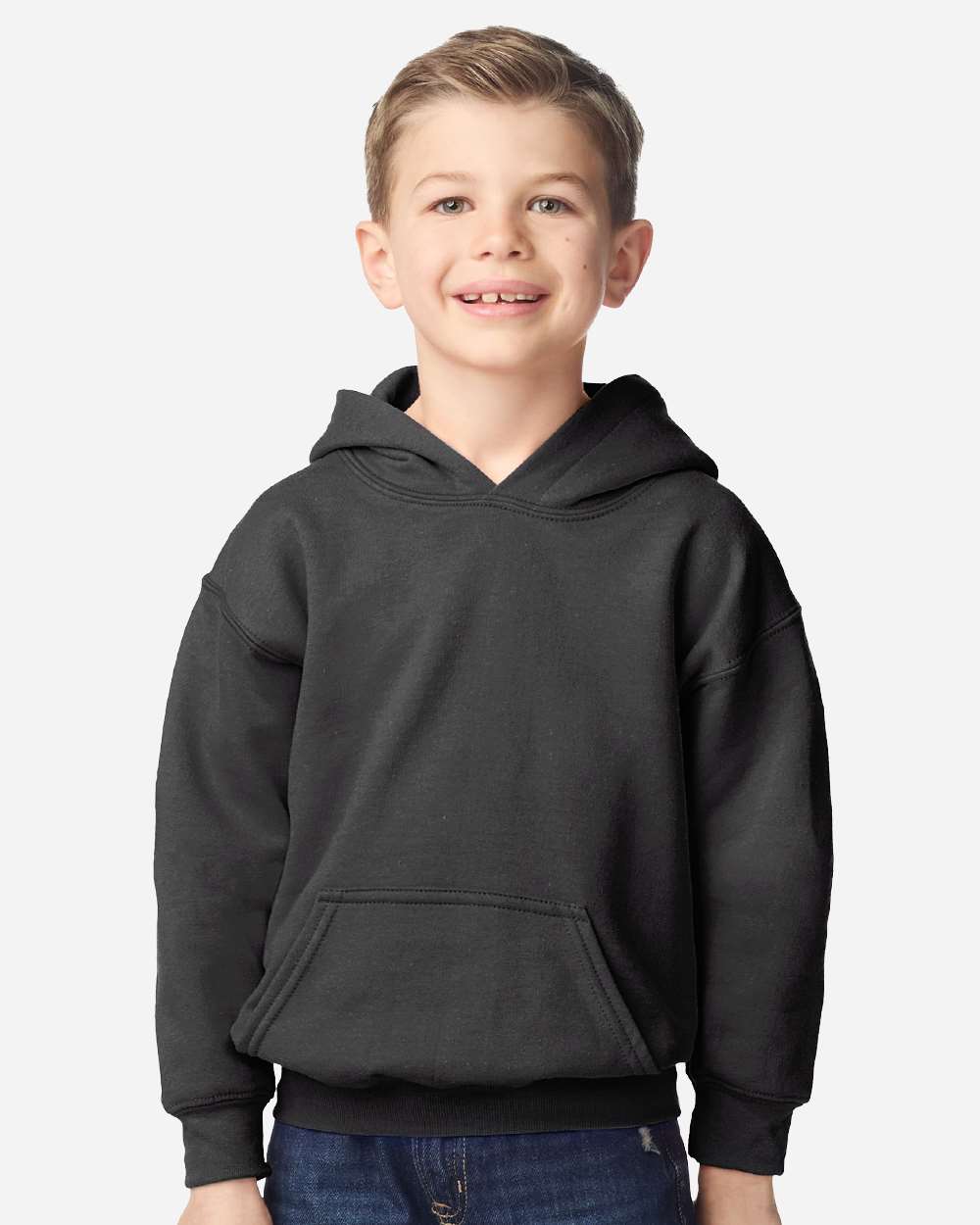 Gildan Youth Heavy Blend Hoodie on model