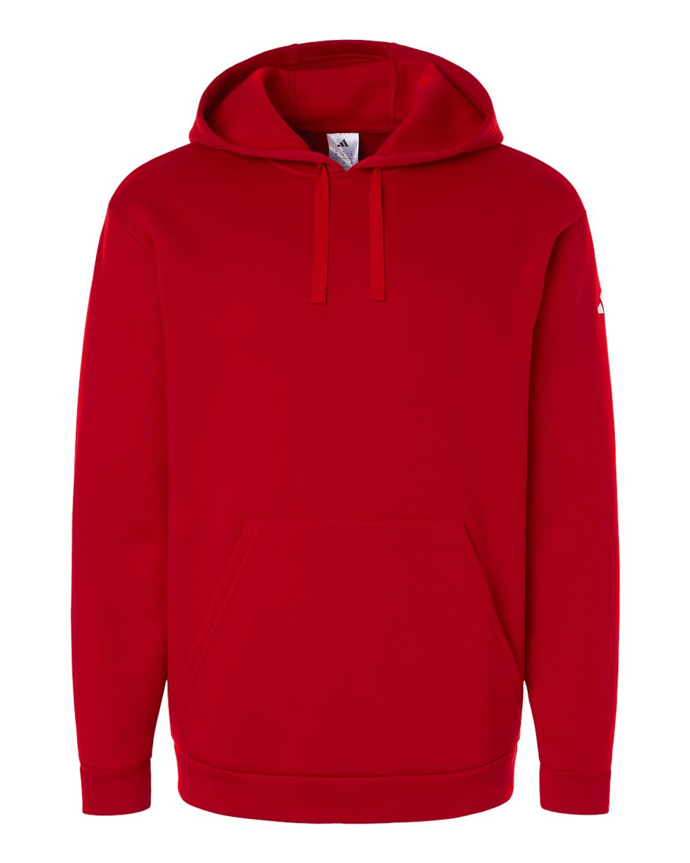 adidas Fleece Hooded Sweatshirt in Team Power Red/ White - custom logo apparel by Buckeye Branding Co.
