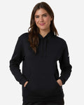 adidas Women's Fleece Hooded Sweatshirt in Black/White - custom logo apparel by Buckeye Branding Co.