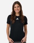 adidas Women's Pregame Tee in Black/White - custom logo apparel by Buckeye Branding Co.