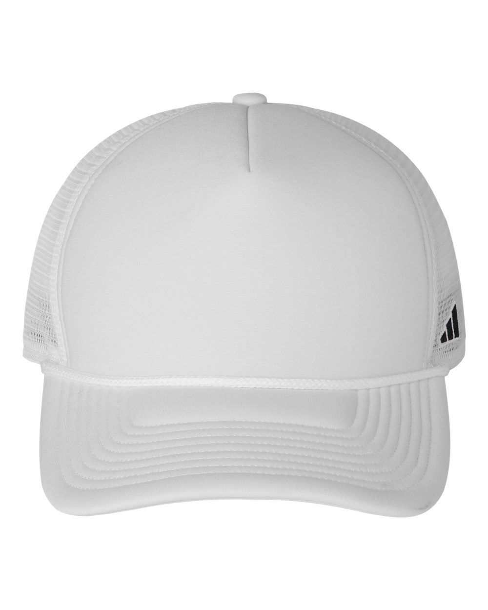 adidas Fundamental Dispatch Trucker Cap in White/Black - custom logo hat by Buckeye Branding Co.