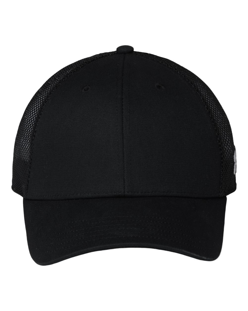 Under Armour Team Mid Trucker Cap in Black/Black/White - custom logo hat by Buckeye Branding Co.