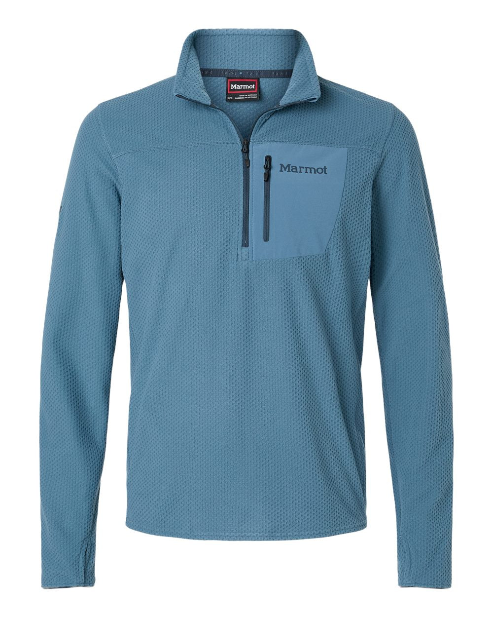 Marmot Men's Air Fleece Quarter-Zip Pullover in Summer Storm - custom logo apparel by Buckeye Branding Co.