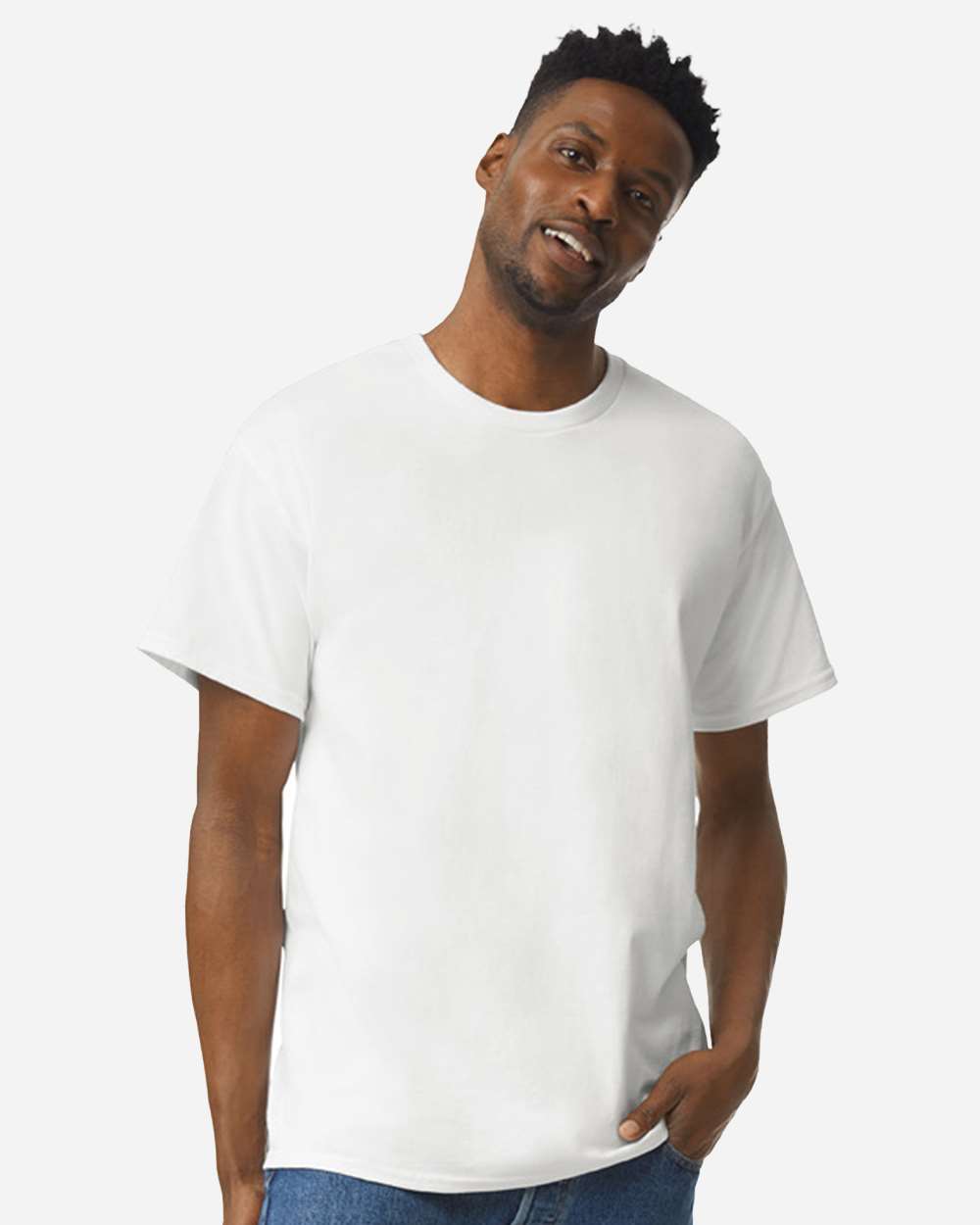 Gildan Ultra Cotton Heavyweight Tee on model