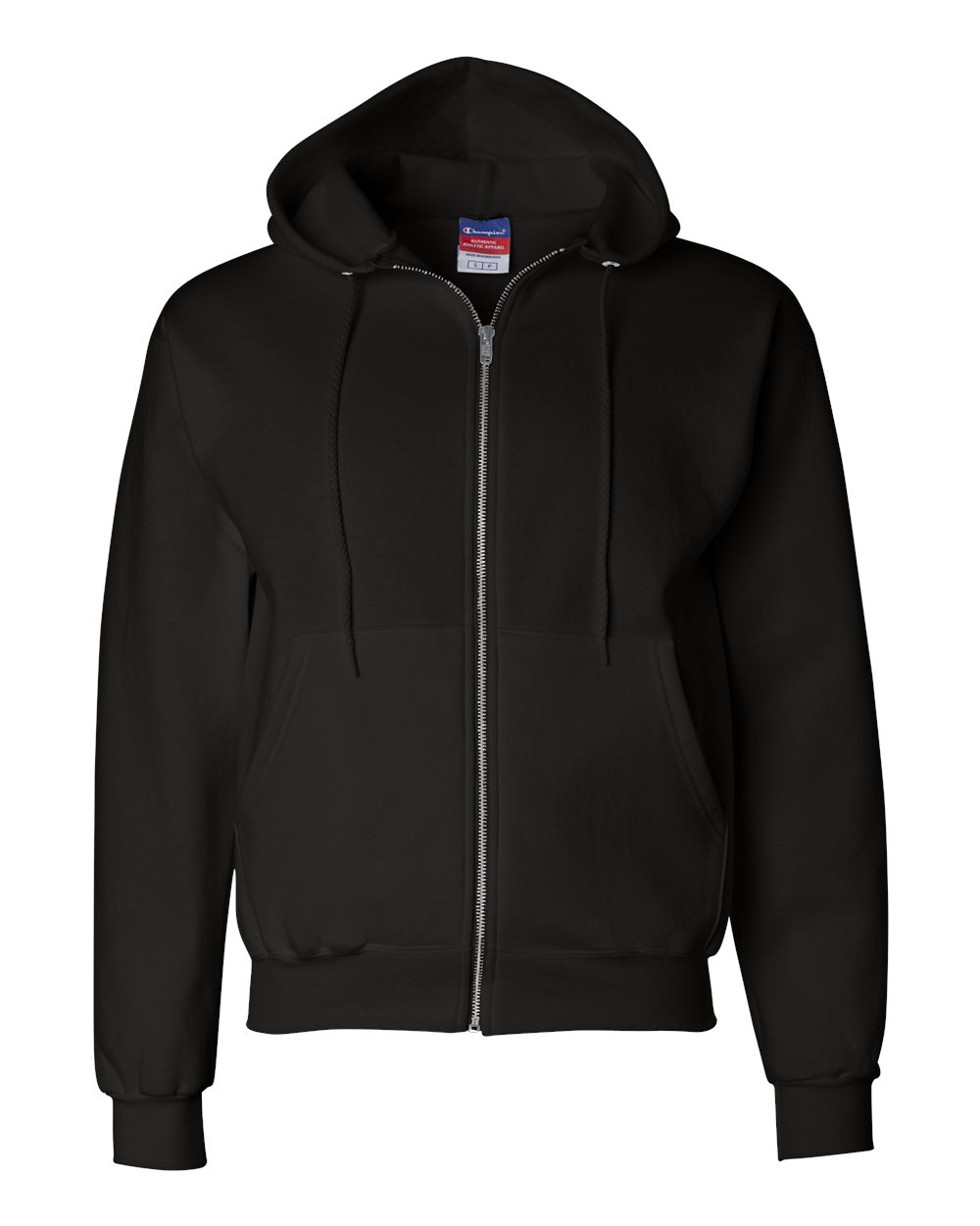 Champion Powerblend Full-Zip Hooded Sweatshirt in Black - custom logo apparel by Buckeye Branding Co.