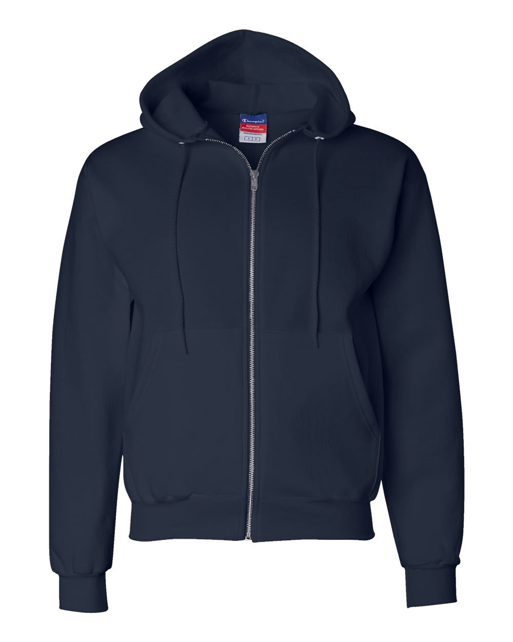 Champion Powerblend Full-Zip Hooded Sweatshirt in Navy - custom logo apparel by Buckeye Branding Co.