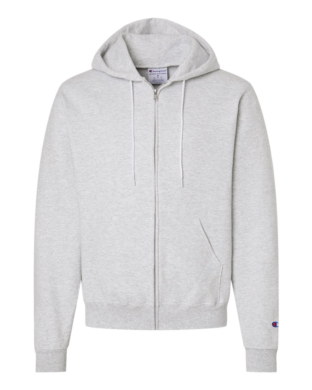 Champion Powerblend Full-Zip Hooded Sweatshirt in Silver Grey - custom logo apparel by Buckeye Branding Co.