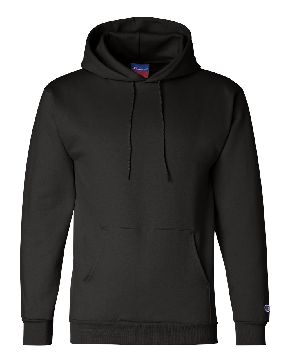 Champion Powerblend Hooded Sweatshirt in Black - custom logo apparel by Buckeye Branding Co.