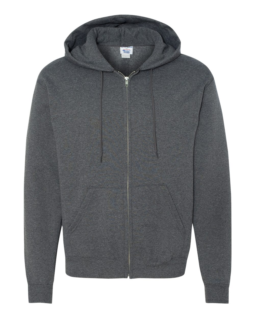 Champion Powerblend Full-Zip Hooded Sweatshirt in Charcoal Heather - custom logo apparel by Buckeye Branding Co.