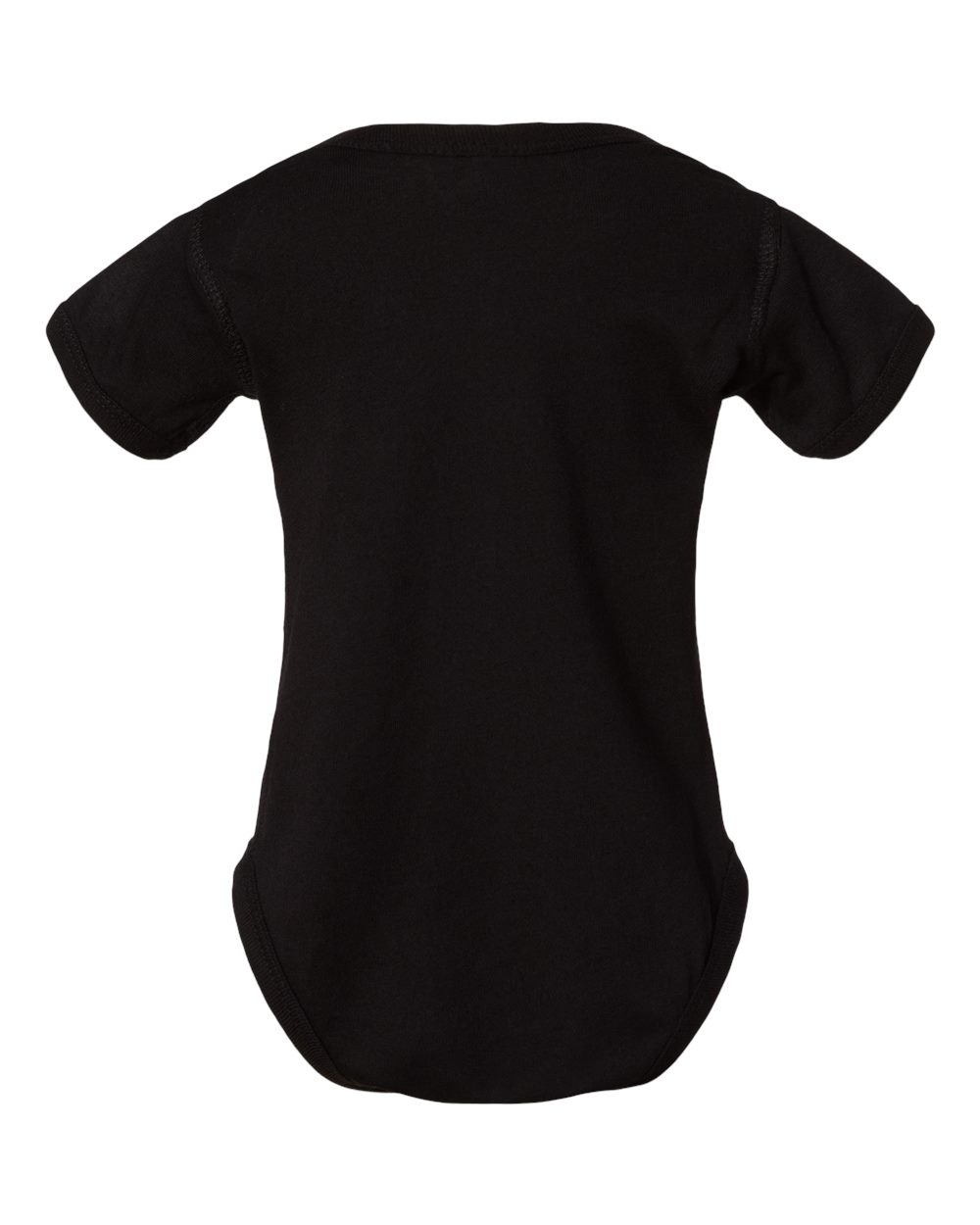 Fine jersey baby bodysuit in Black - back view