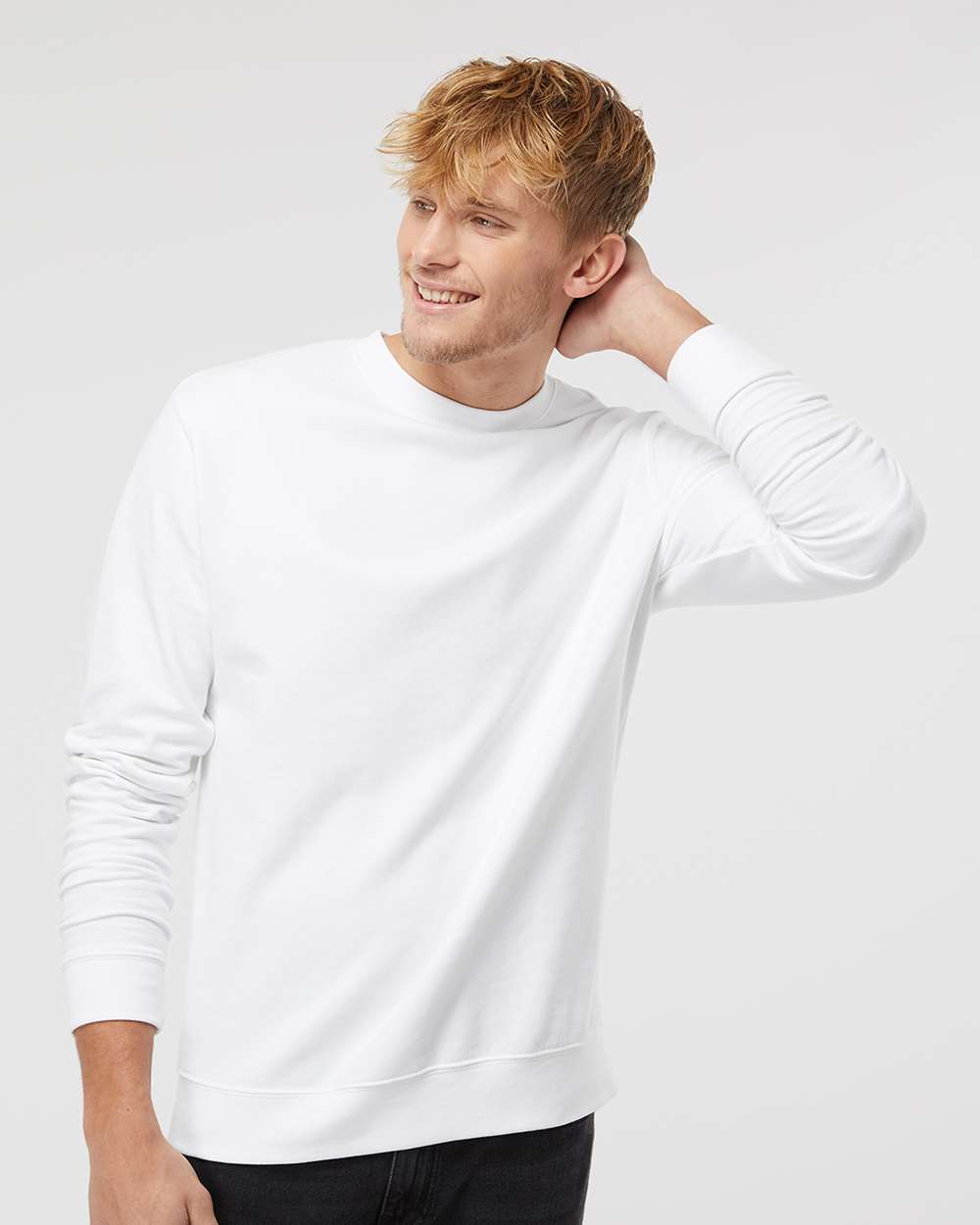 Independent Trading Midweight Crewneck Sweatshirt on model