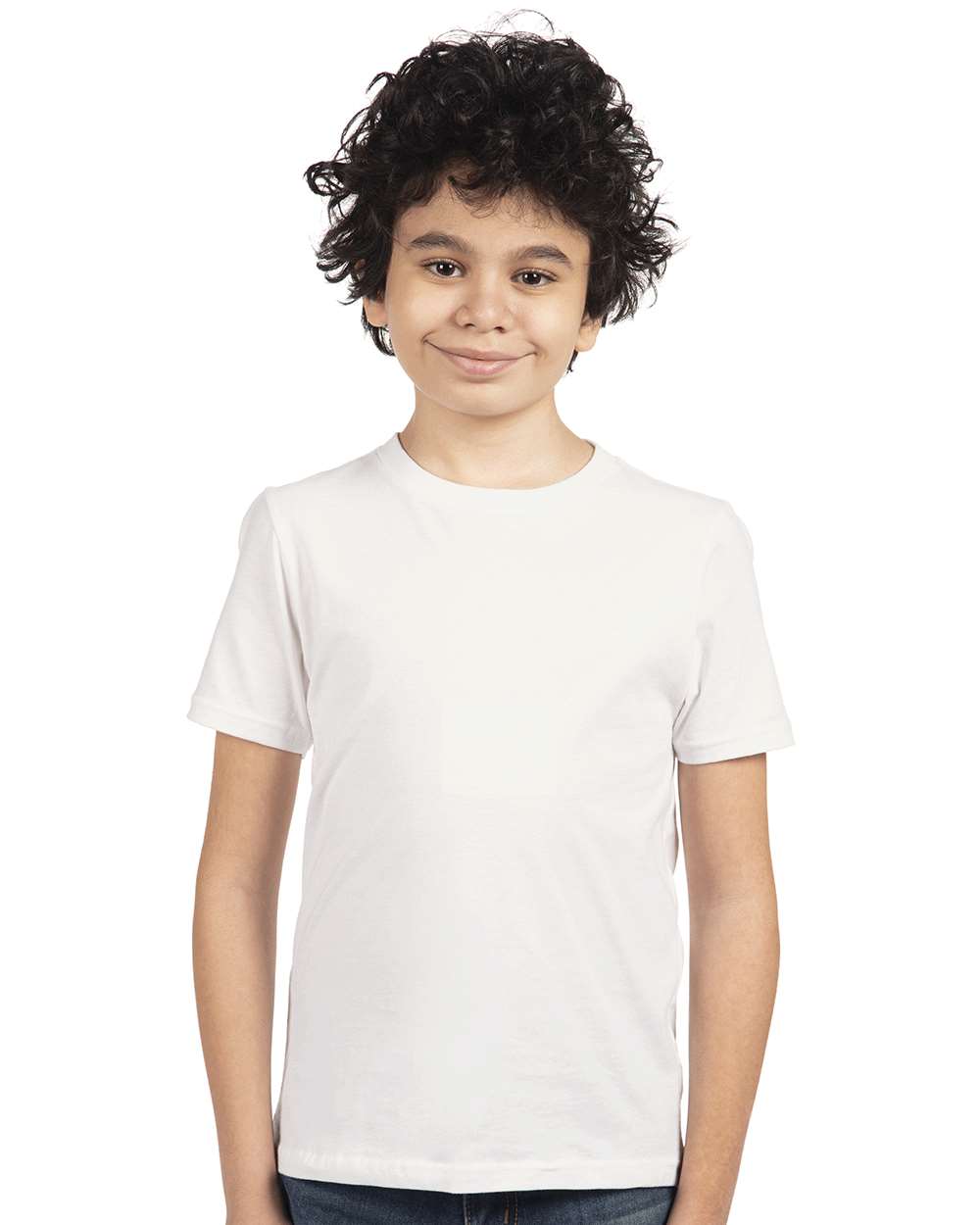 Next Level Youth Cotton Tee on model