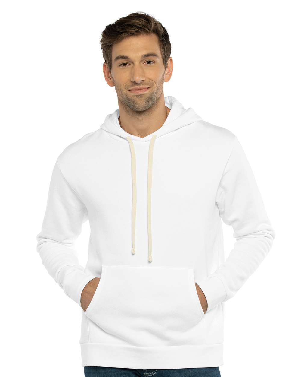Next Level Santa Barbara Midweight Hoodie on model
