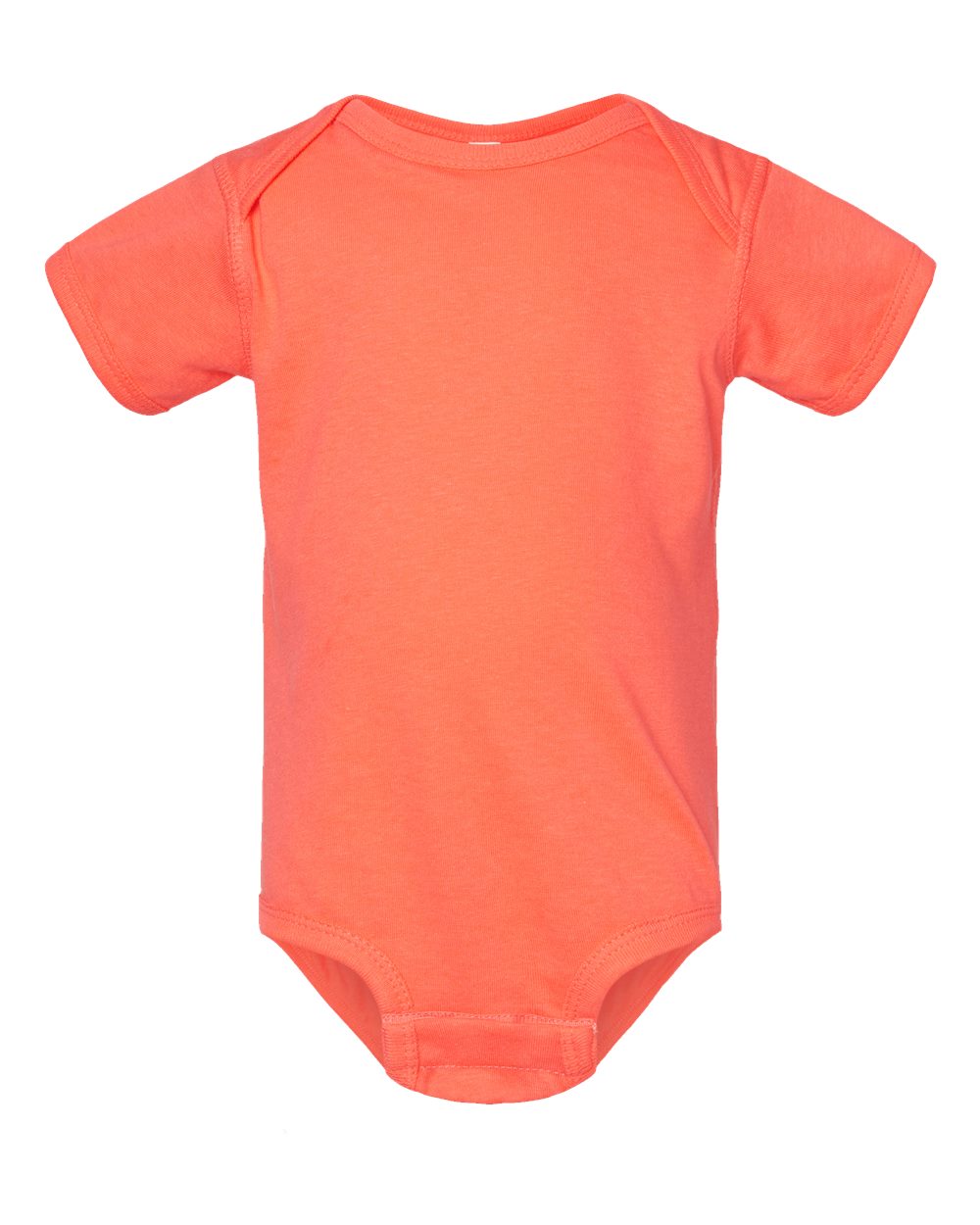 Fine jersey baby bodysuit in Papaya