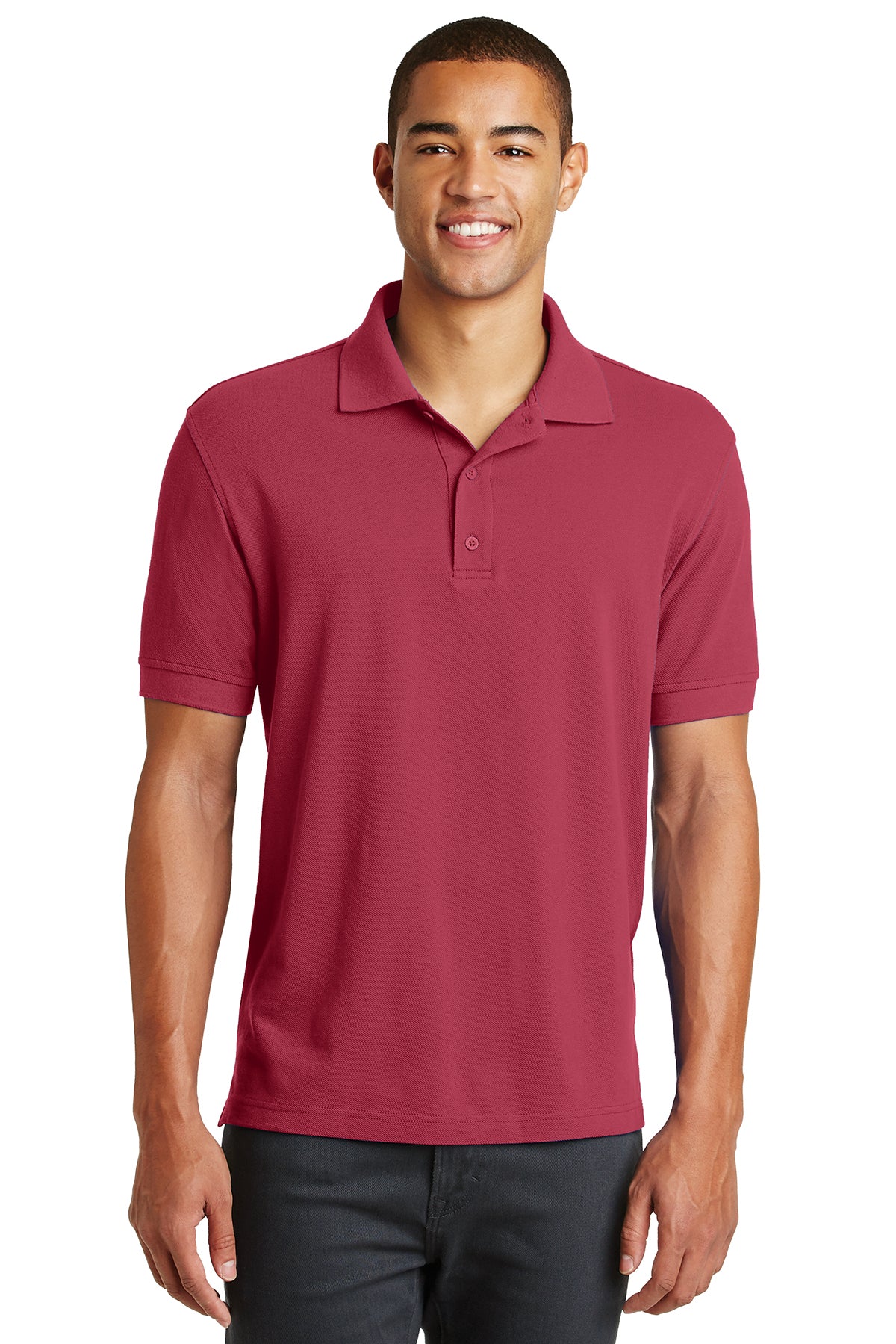 Eddie Bauer Cotton Pique Polo in Red Rhubarb - custom logo apparel by Buckeye Branding Co.