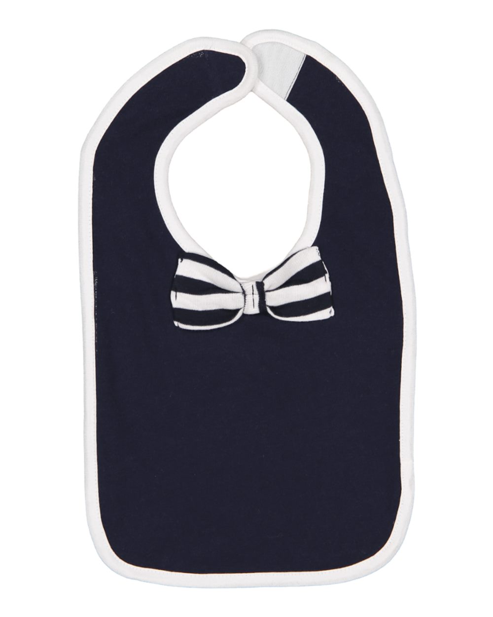 Design Your Own Baby Bib - Bow Tie in Navy/White Stripe