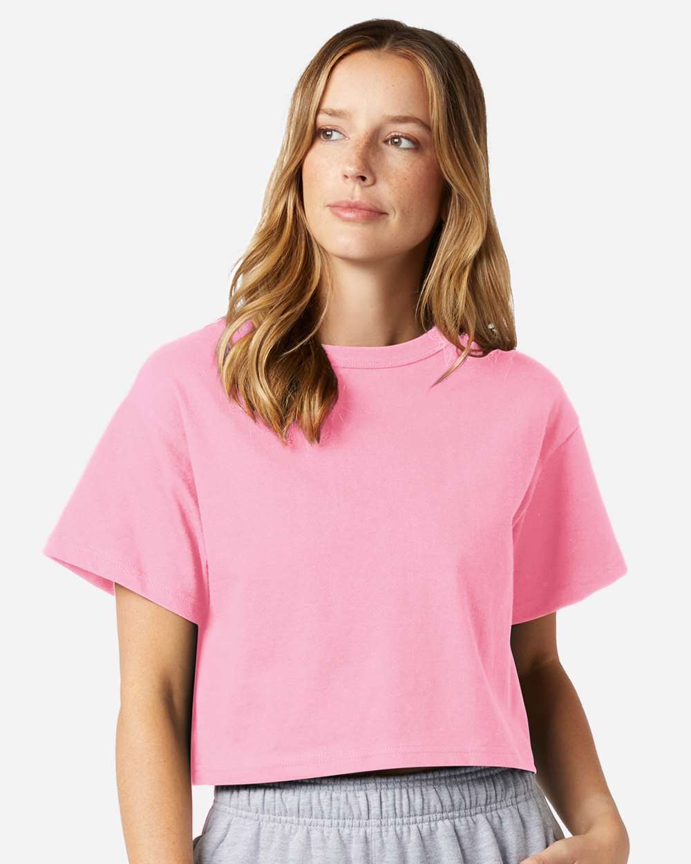 Champion Women's Heritage Jersey Crop T-Shirt in Pink Candy - custom logo apparel by Buckeye Branding Co.
