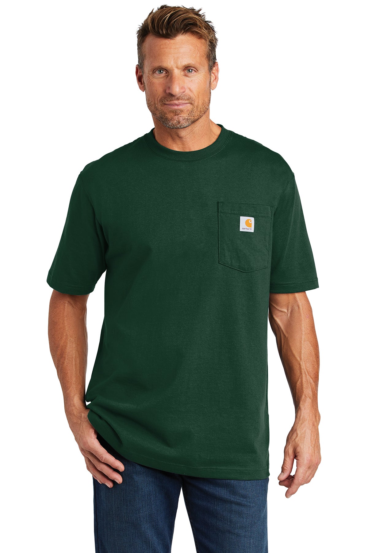 Carhartt Tall Workwear Pocket Short Sleeve T-Shirt in Hunter Green - custom logo apparel by Buckeye Branding Co.