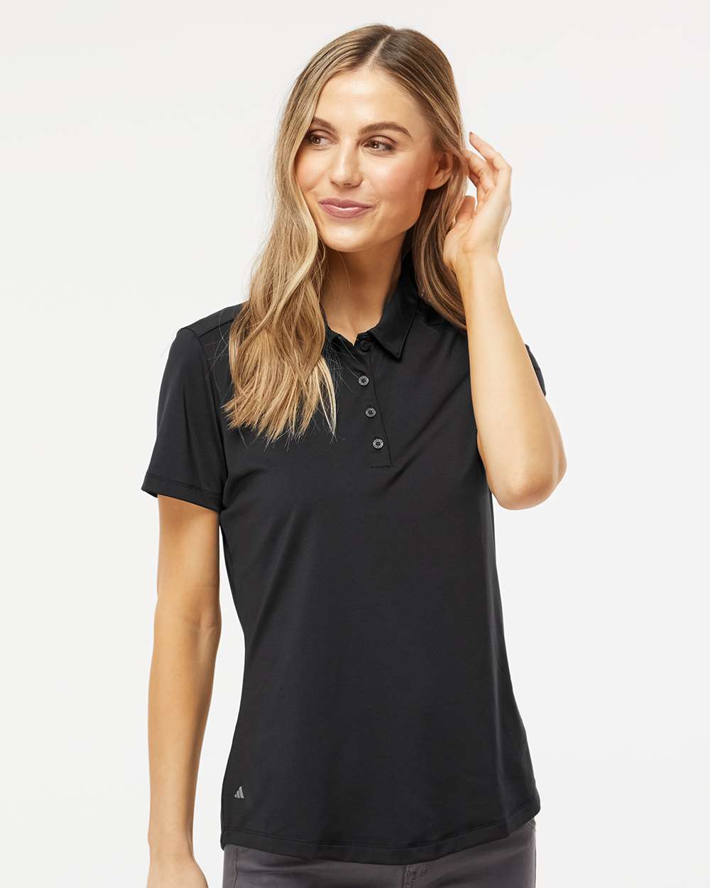 adidas Women's Ultimate365 Solid Polo in Black - custom logo apparel by Buckeye Branding Co.