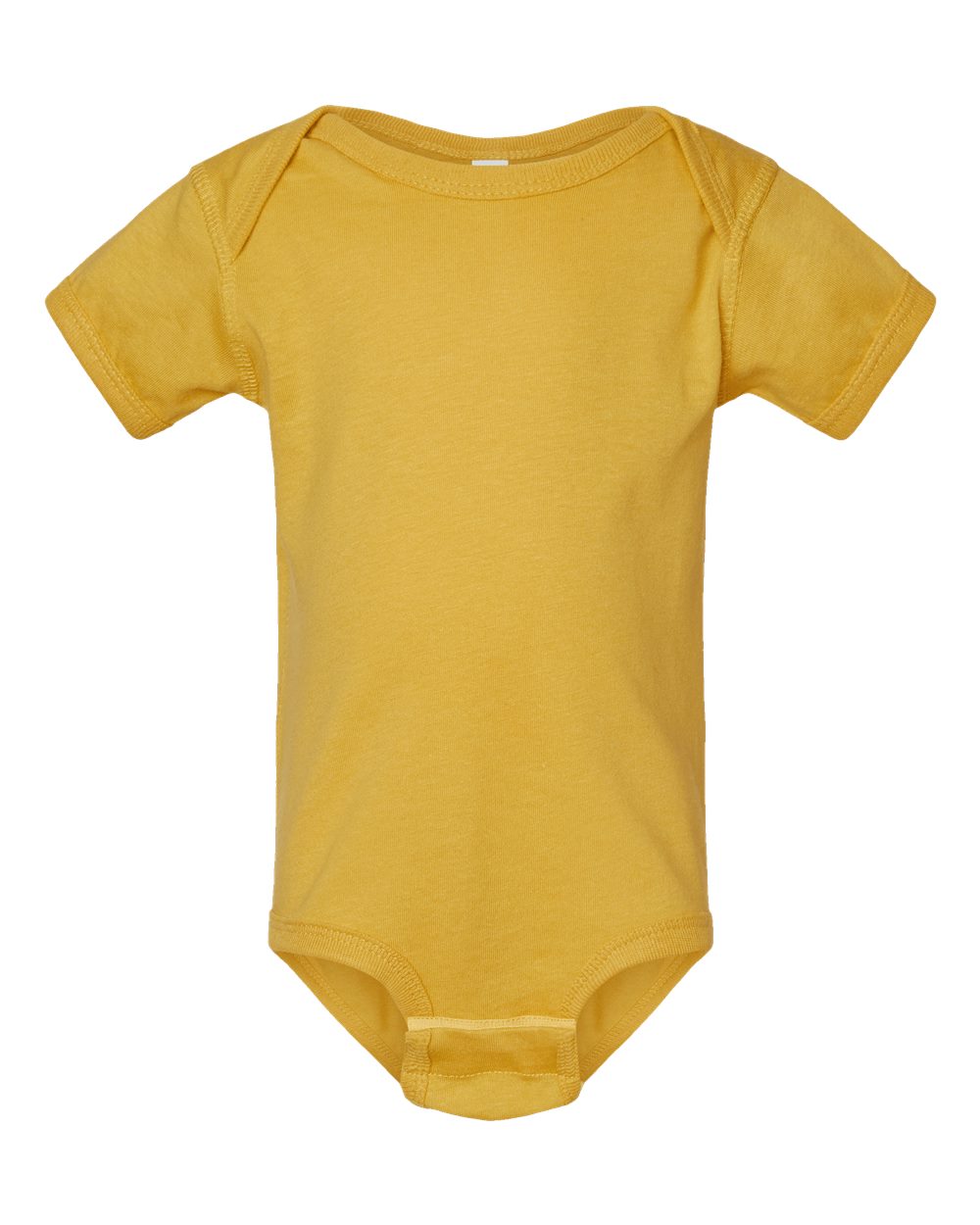 Fine jersey baby bodysuit in Mustard