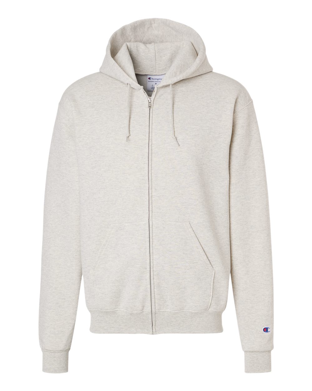 Champion Powerblend Full-Zip Hooded Sweatshirt in Oatmeal Heather - custom logo apparel by Buckeye Branding Co.