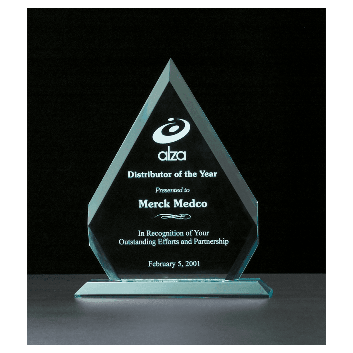 8 1/8" x 9 3/4" Arrow Jade Acrylic Award, product photo
