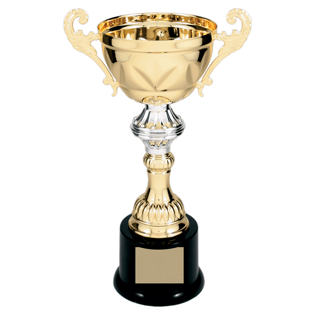 10" Gold Completed Metal Cup Trophy on Plastic Base - personalized trophy by The Buckeye Branding Company
