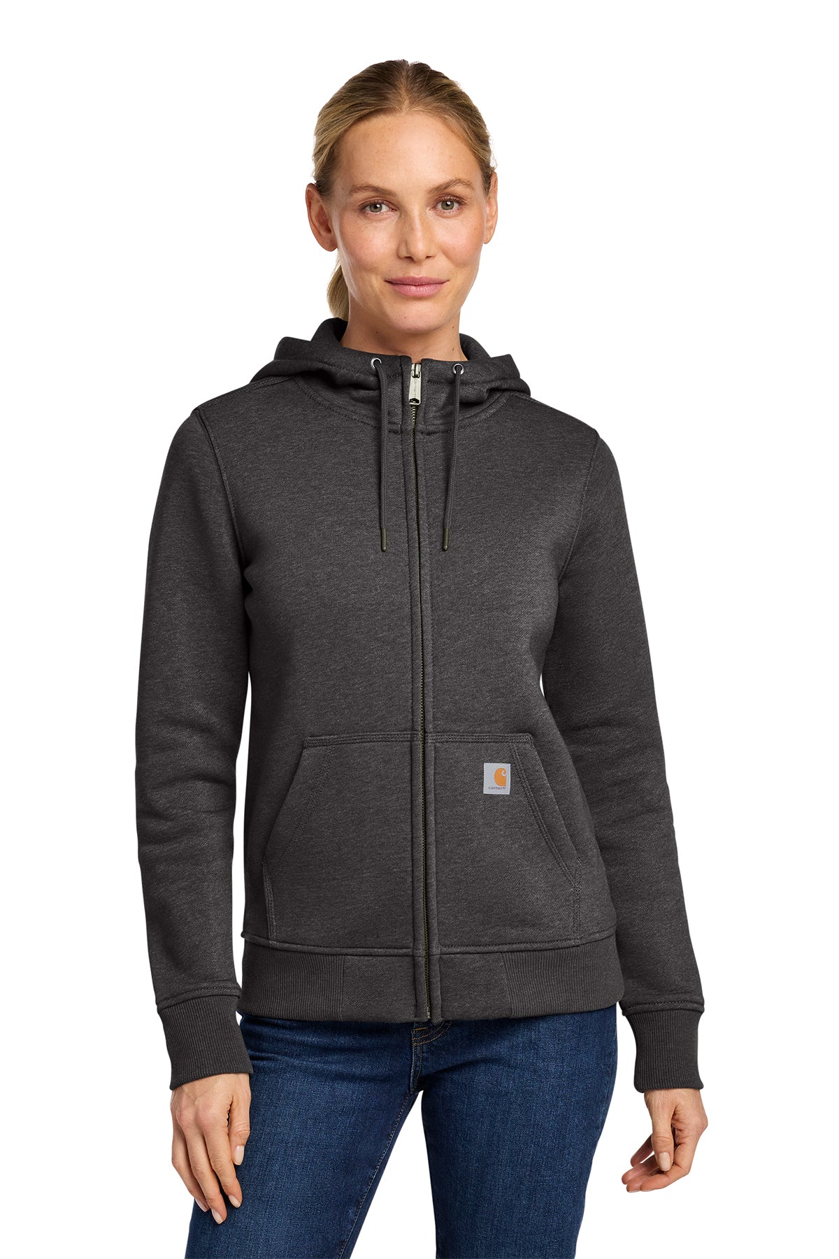 Carhartt Women's Clarksburg Full-Zip Hoodie in Carbon Heather - custom logo apparel by Buckeye Branding Co.