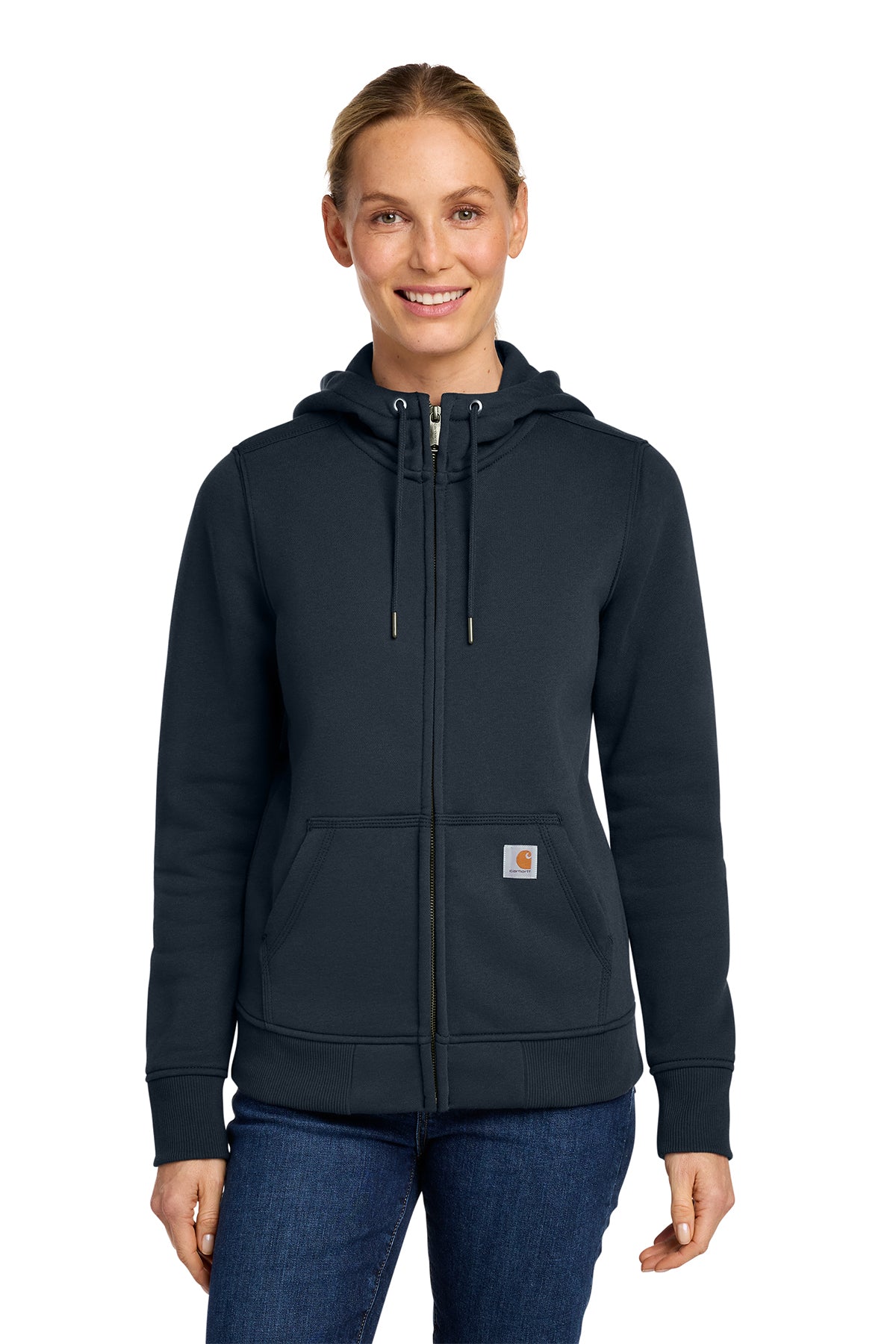 Carhartt Women's Clarksburg Full-Zip Hoodie in Navy - custom logo apparel by Buckeye Branding Co.