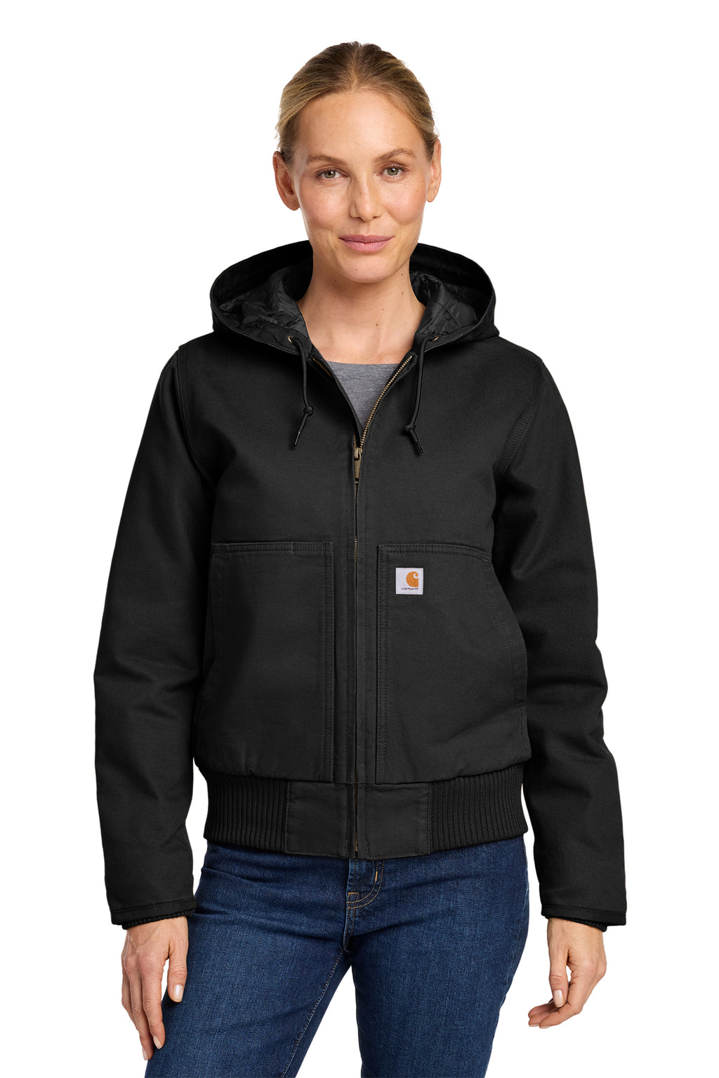Carhartt Women's Washed Duck Active Jac in Black - custom logo apparel by Buckeye Branding Co.