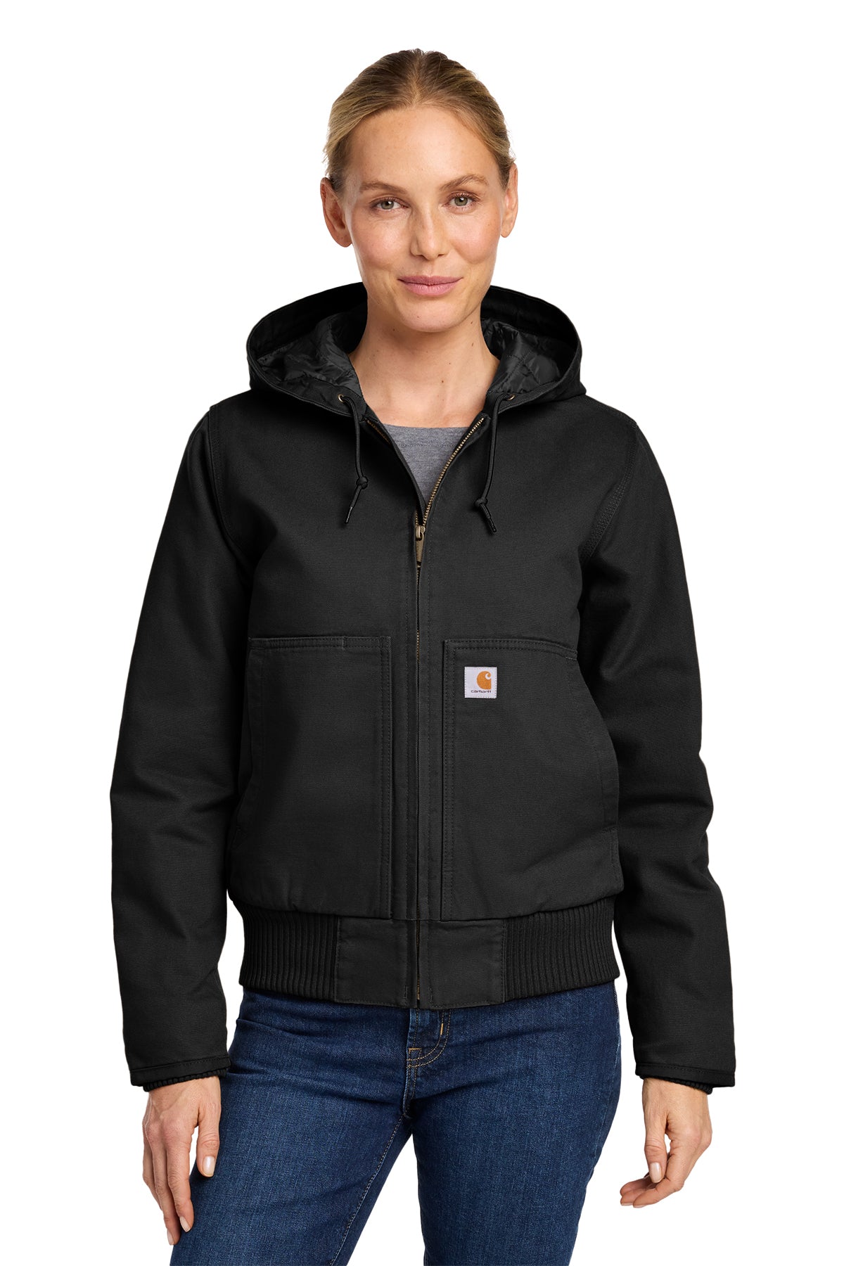 Carhartt Women's Washed Duck Active Jac in Black - custom logo apparel by Buckeye Branding Co.
